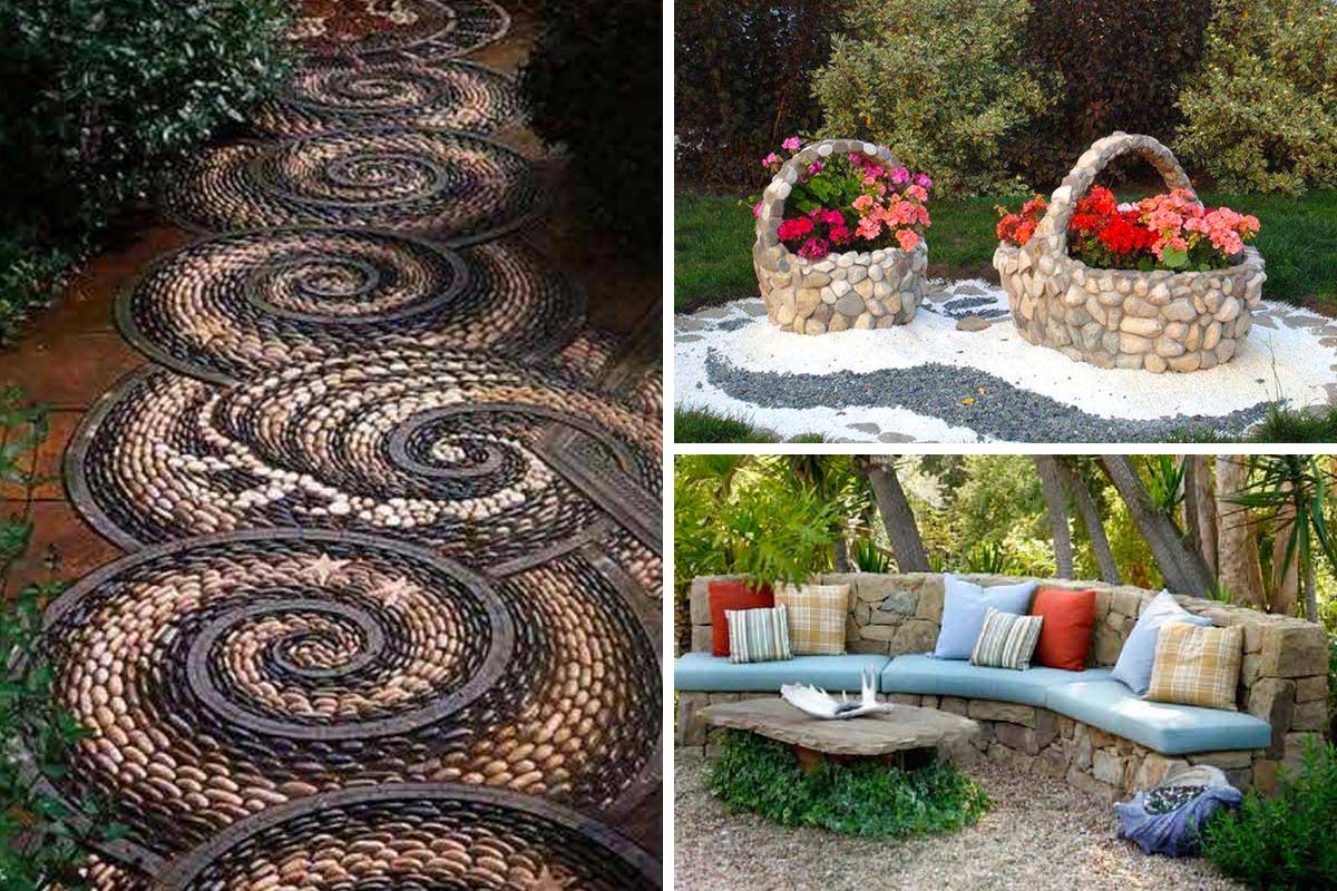 Decorare il giardino in modo originali con pietre e sassi.