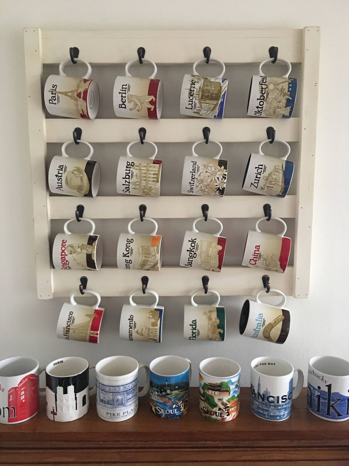 Coffee Mug Rack Large Mug Rack Cup Holder Kitchen Wall immagine 1
