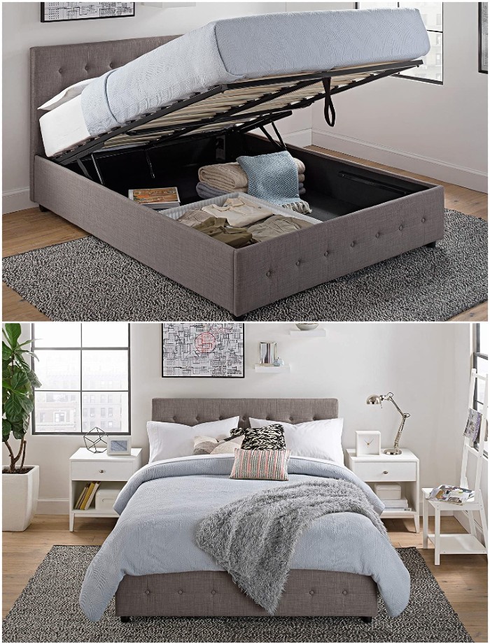 storage bed - 20 space-saving storage ideas for cramped homes