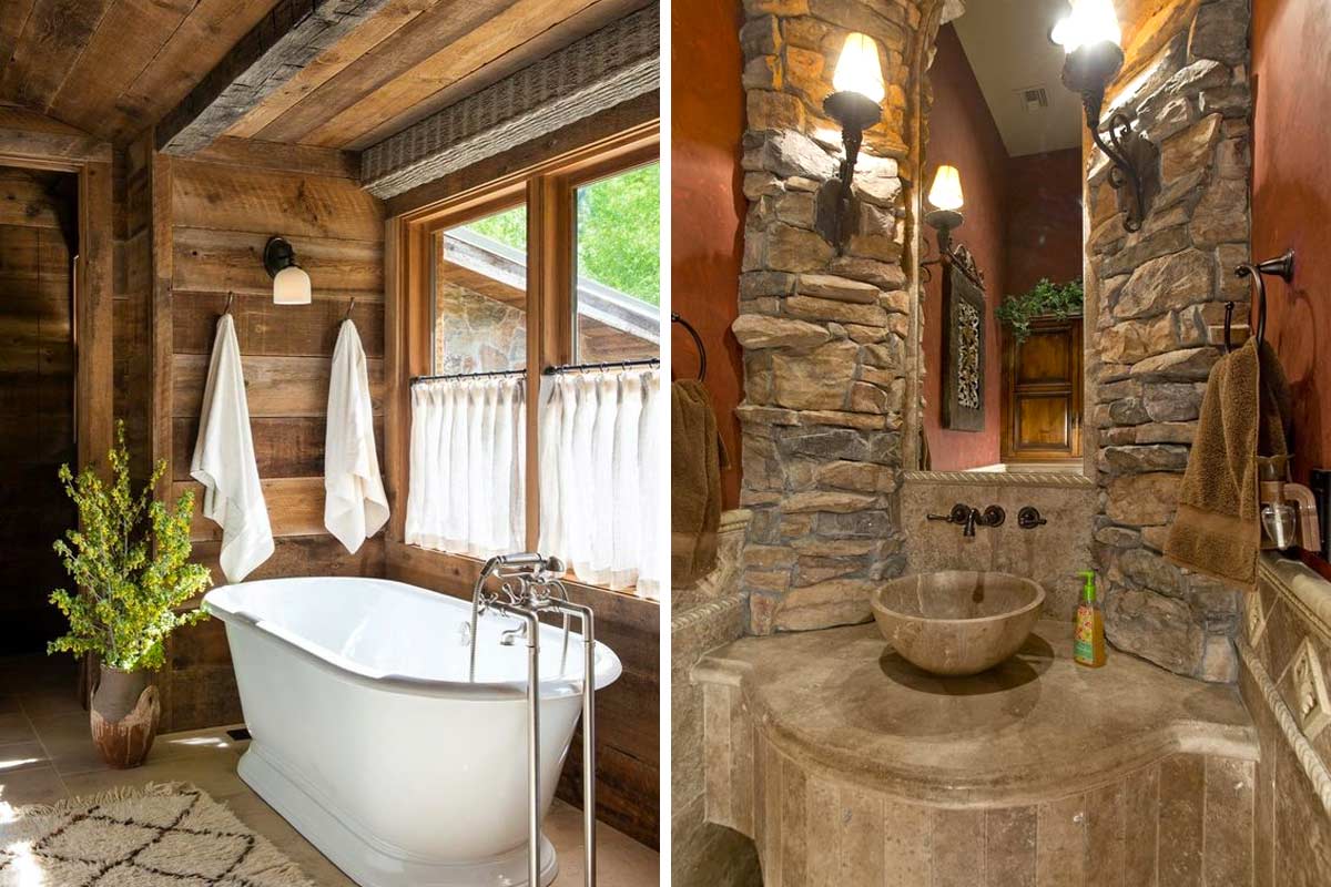 Il bagno in stile rustico idee per arredare.