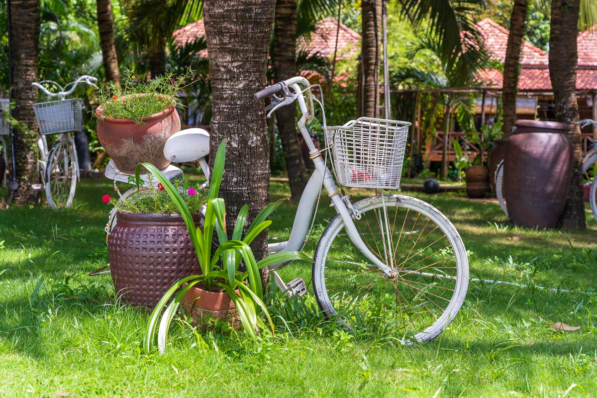 Arredate il giardino con una vecchia bici.