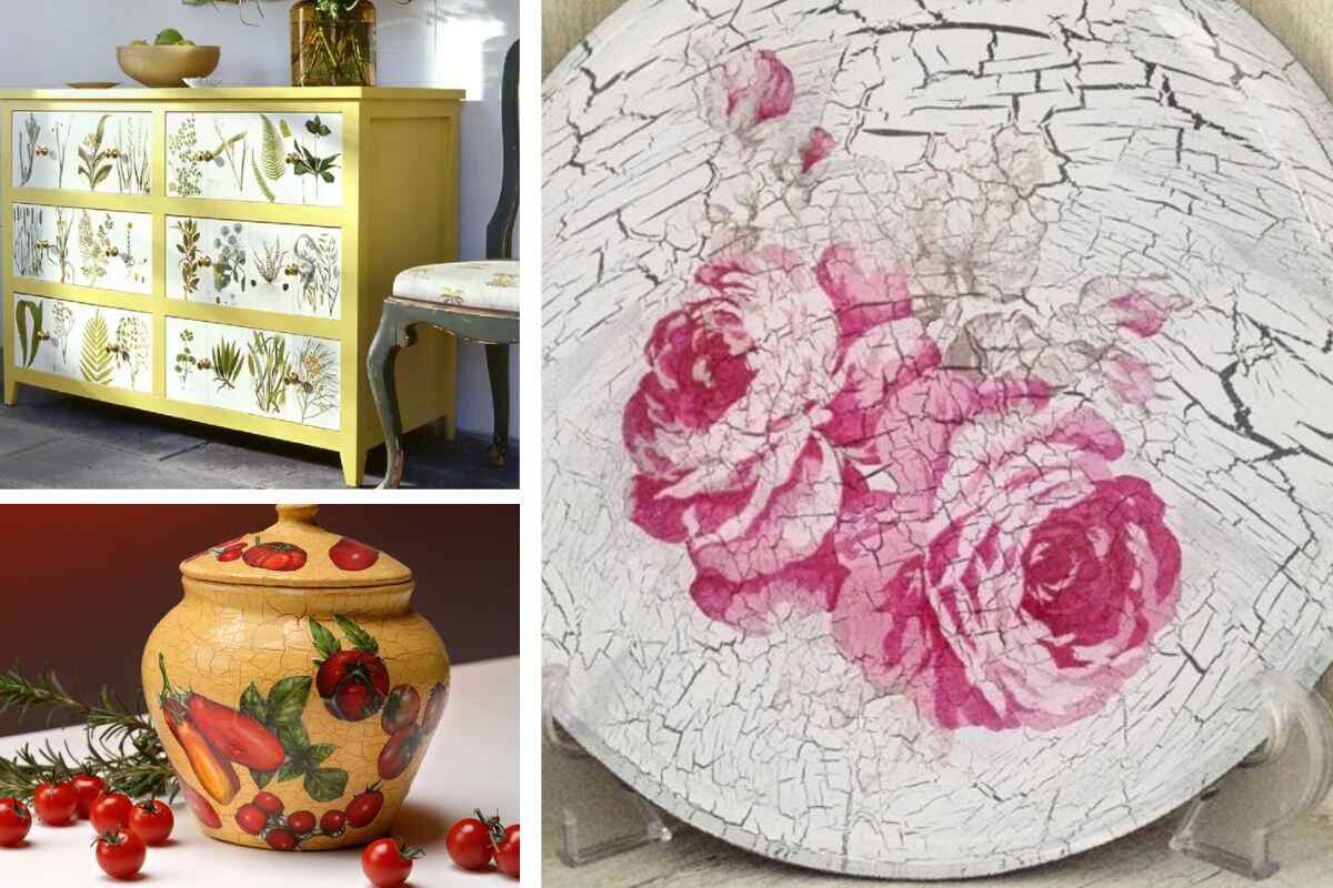 Rinnovare mobili e complementi d'arredo con il decoupage: tante