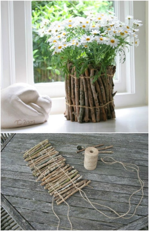 Upcycled Twig Planters