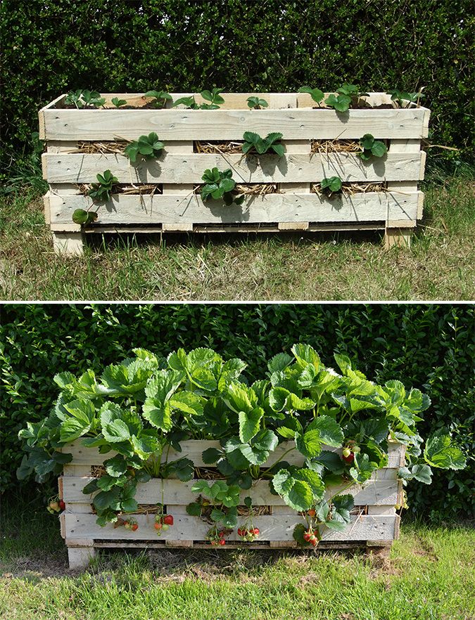 40+ Creative DIY Garden Containers and Planters from Recycled Materials --> Repurpose Pallets into Garden Planters