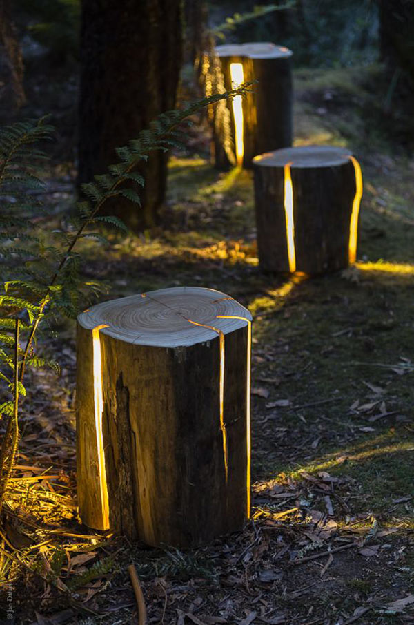 Cracked Log Lamps. 