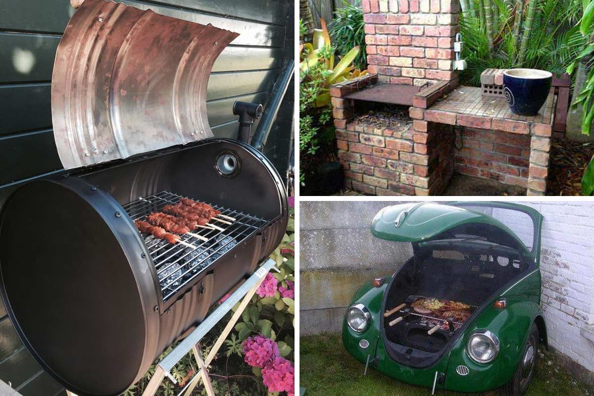 barbecue fai da te e riciclo in giardino
