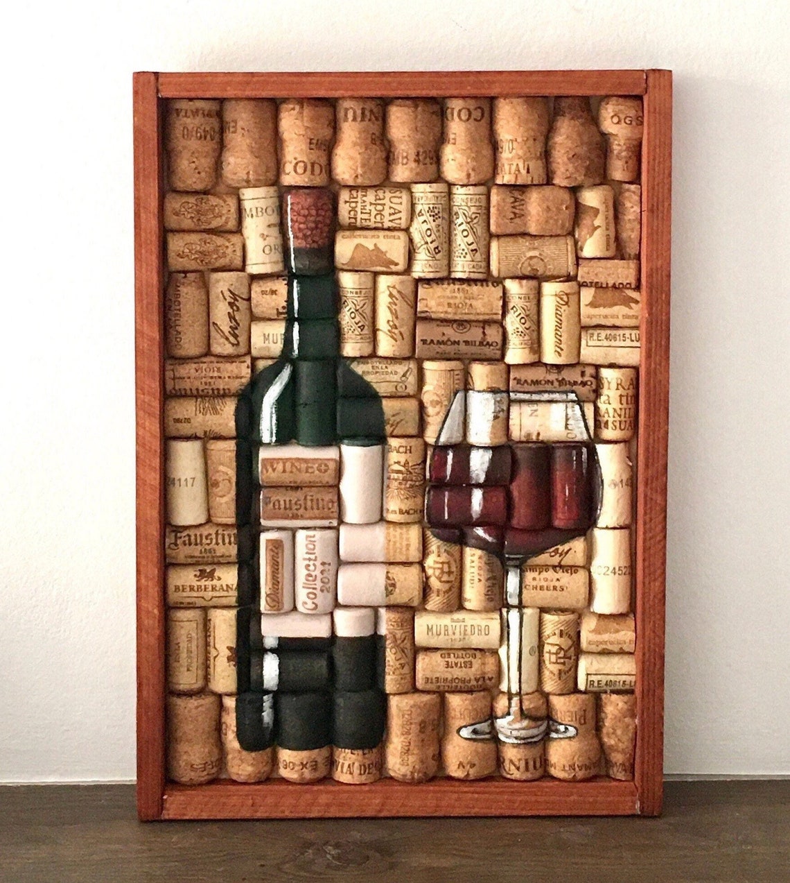 Wine Cork Wall Decor Wood Wall ArtWine Lover Gift Wine Cork immagine 1