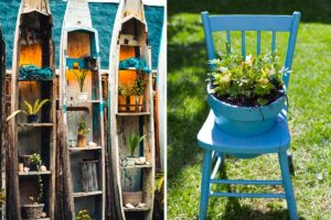 Donate un tocco vintage al giardino riciclando vecchi oggetti: ispiratevi giardino vintage riciclo fai da te