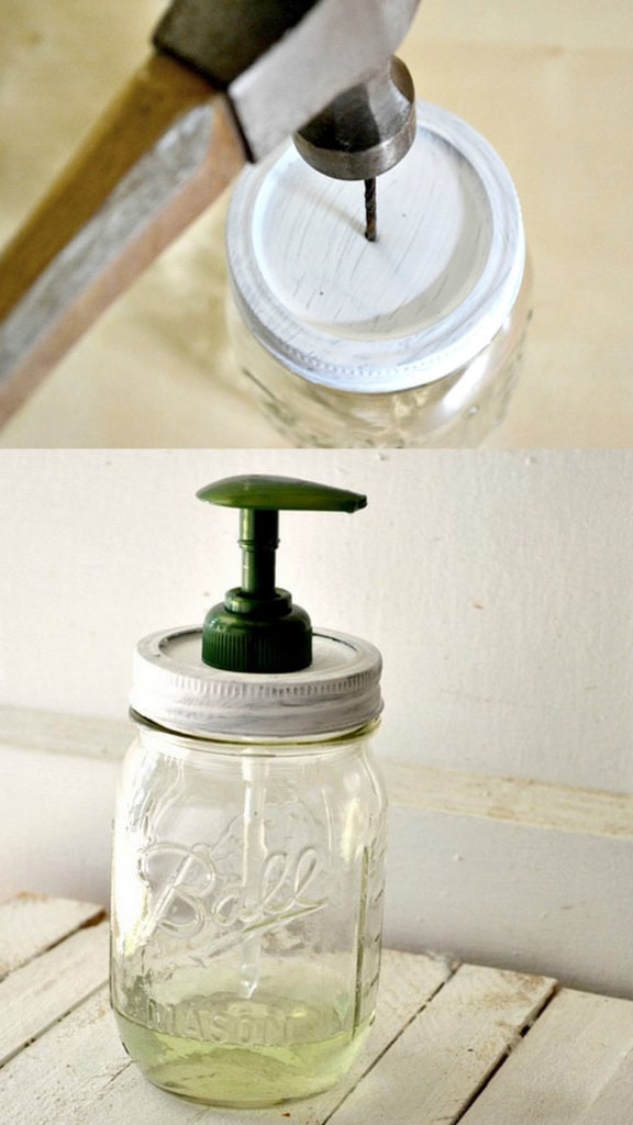 DIY Mason jar soap dispenser 