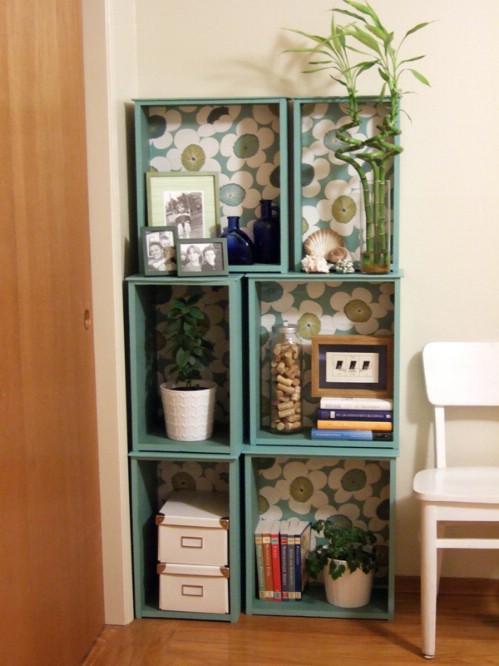 Salvaged Drawer Modular Bookshelf