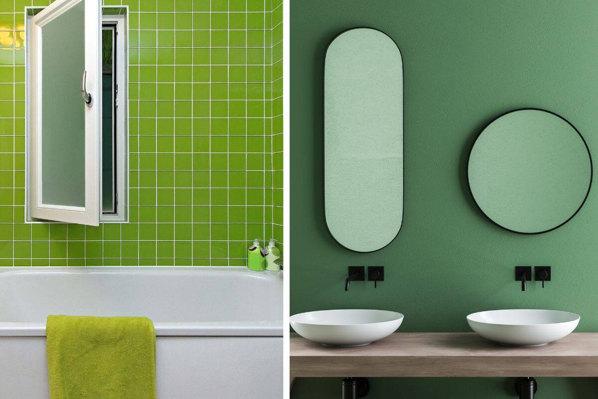 come arredare il bagno con il verde