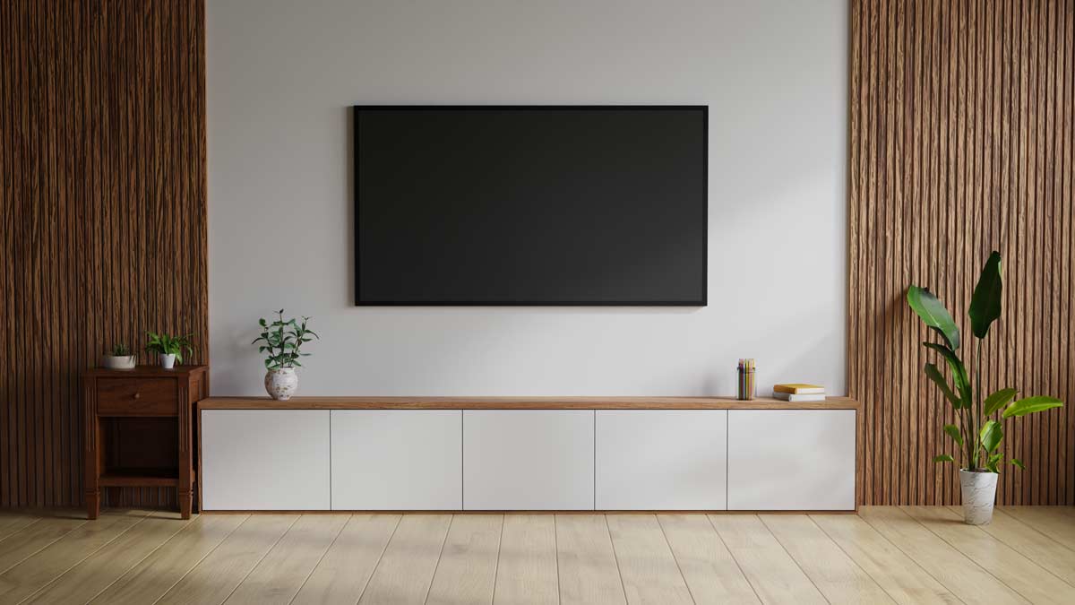 decorare parete tv in stile minimalista