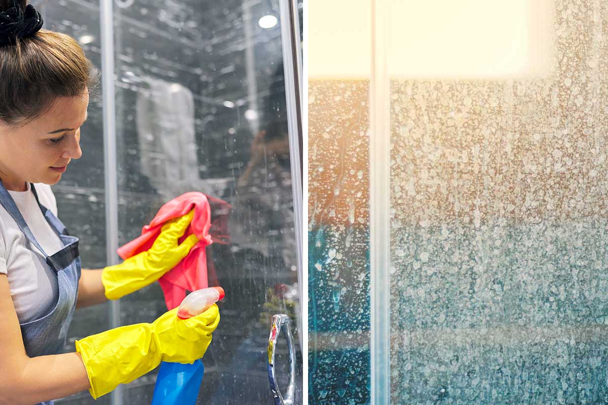 come pulire vetri doccia calcare
