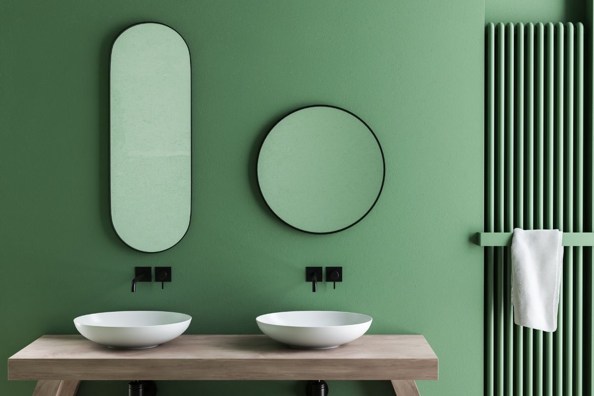 come arredare il bagno con il verde