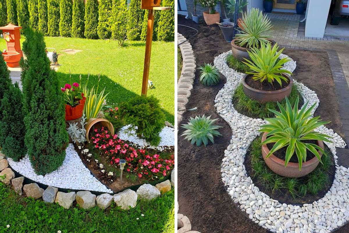 decorare il giardino con i vasi