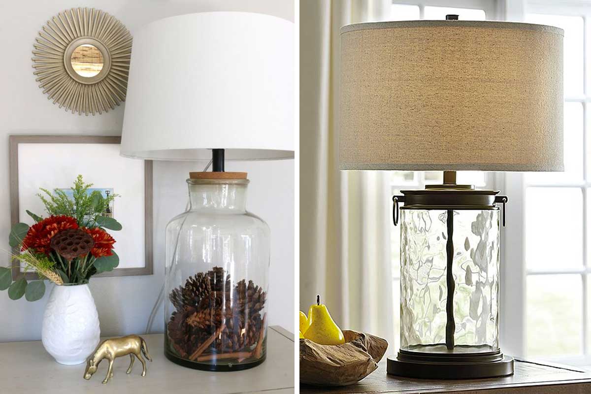 lampade creative realizzate con vetro riciclato