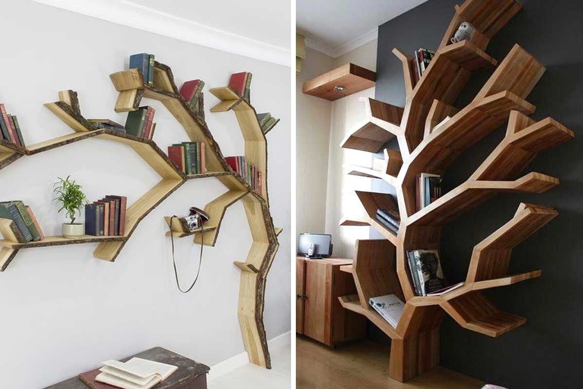 arredare con libreria a forma di albero