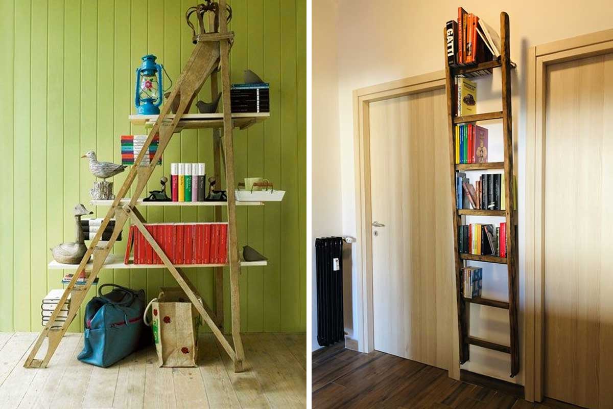 Una libreria fai da te dalla vecchia scala.