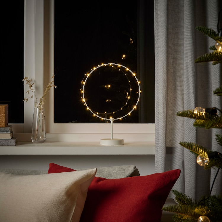 STRÅLA Decorazione tavolo a LED, a batterie/a forma di anello