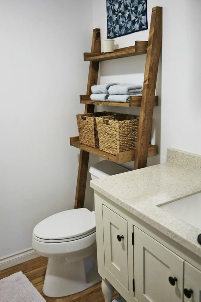 Rustic Asymmetrical Sawhorse Bathroom Accessory Unit