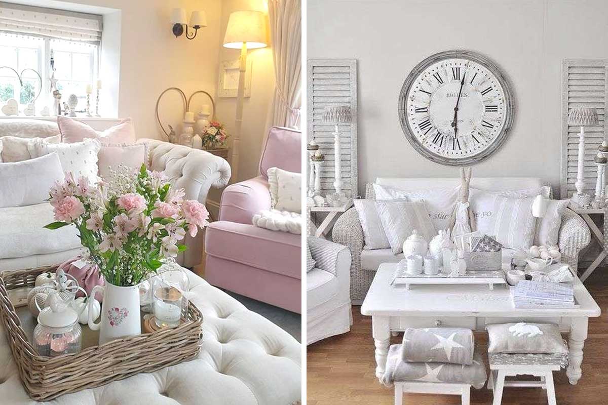 Come arredare un soggiorno piccolo in stile Shabby chic.