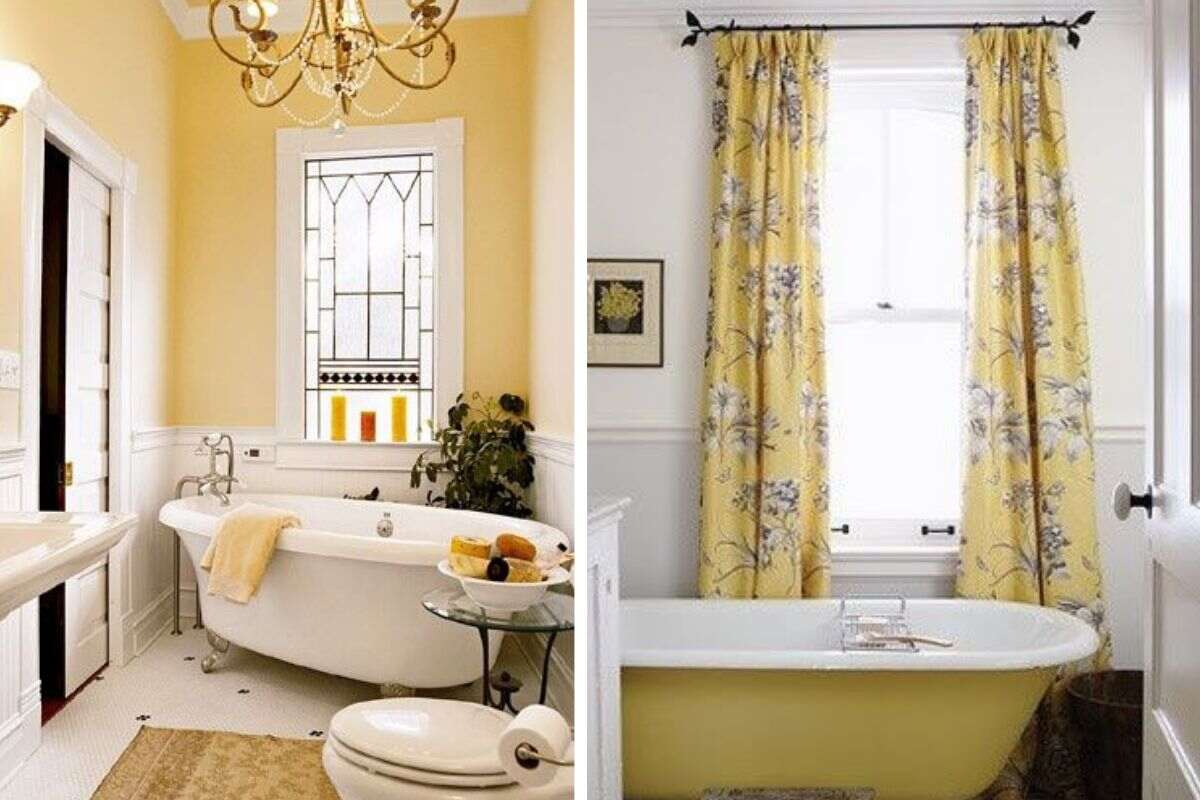 bagno shabby chic giallo