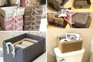 Come trasformare una scatola di cartone in un bellissimo cesto decorativo: idee + tutorial trasformare una scatola di cartone in cesto decorativo