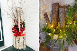 Realizzare fantastiche decorazioni natalizie con i tronchi.
