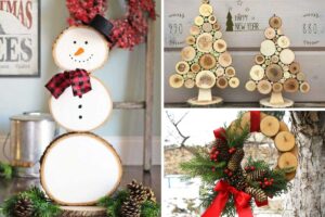 decorazioni natalizie fai da te con tronchetti di legno