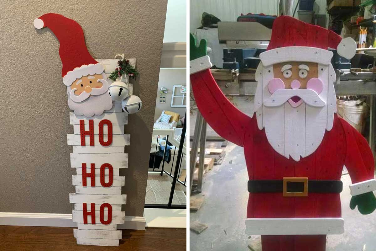 realizzare un originale Babbo Natale in pallet