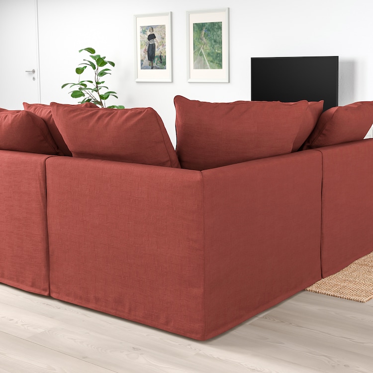 GRÖNLID Divano letto ang 5 posti/chaise-lon, Ljungen rosso chiaro