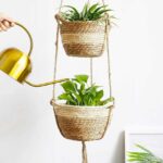 Set 3 Fioriere Da Appendere Con Autoirrigazione – Vaso Sospeso Con Catene, Diametro 21 Cm, Per Interni/Esterni, Nero