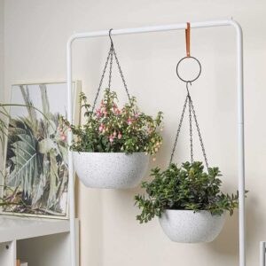 2 Fioriere Appendere A Muro In Macramè Di Iuta Con Ganci - Decorazione Boho Per Interni/Esterni, Balcone, Giardino