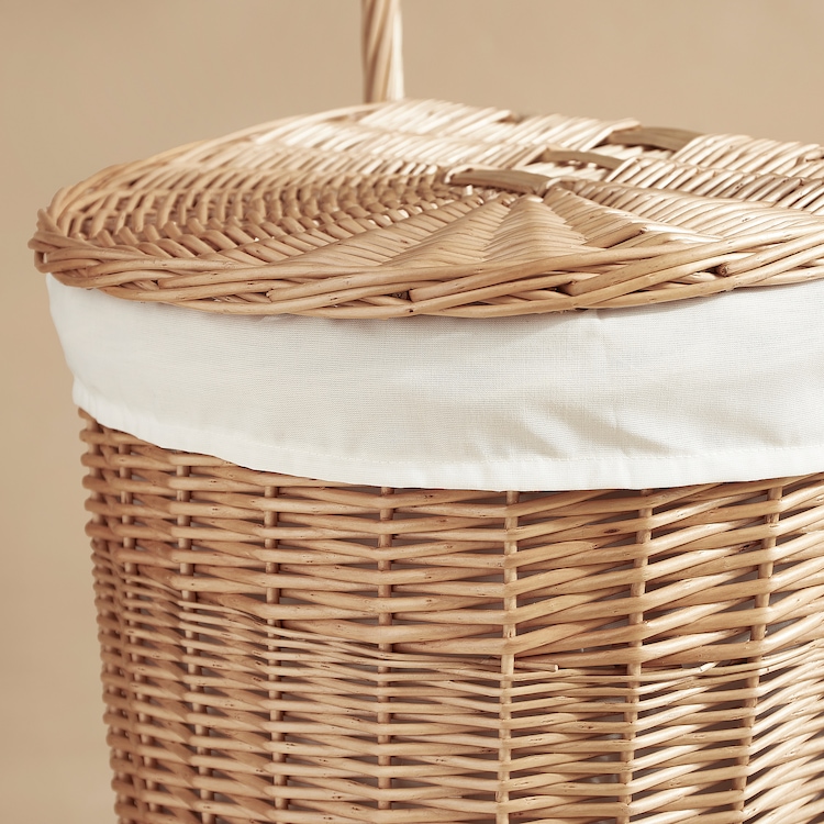 TOLKNING Cesta per bucato con rotelle, fatto a mano Salice, 31 l