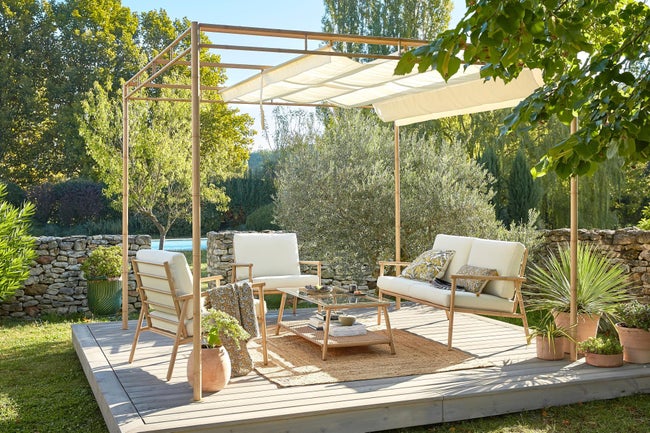 Pergola acciaio Bamboo beige Leroy merlin