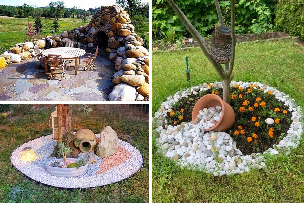 giardino super creativo con le pietre