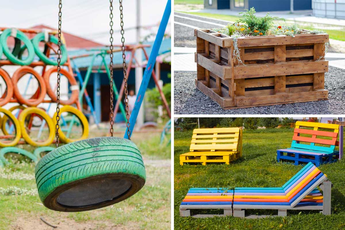 Arredo giardino eco-sostenibile con il riciclo.