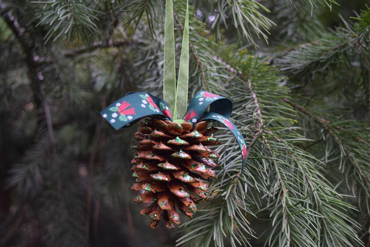 addobbi fai da te con pigne per l'albero di Natale