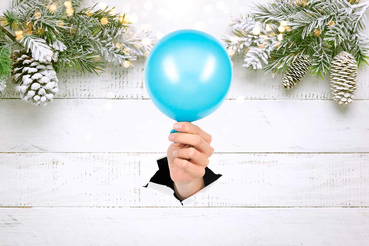 palline di natale Shabby chic fai da te con palloncini