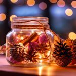 decorare un vaso con le pigne per Natale