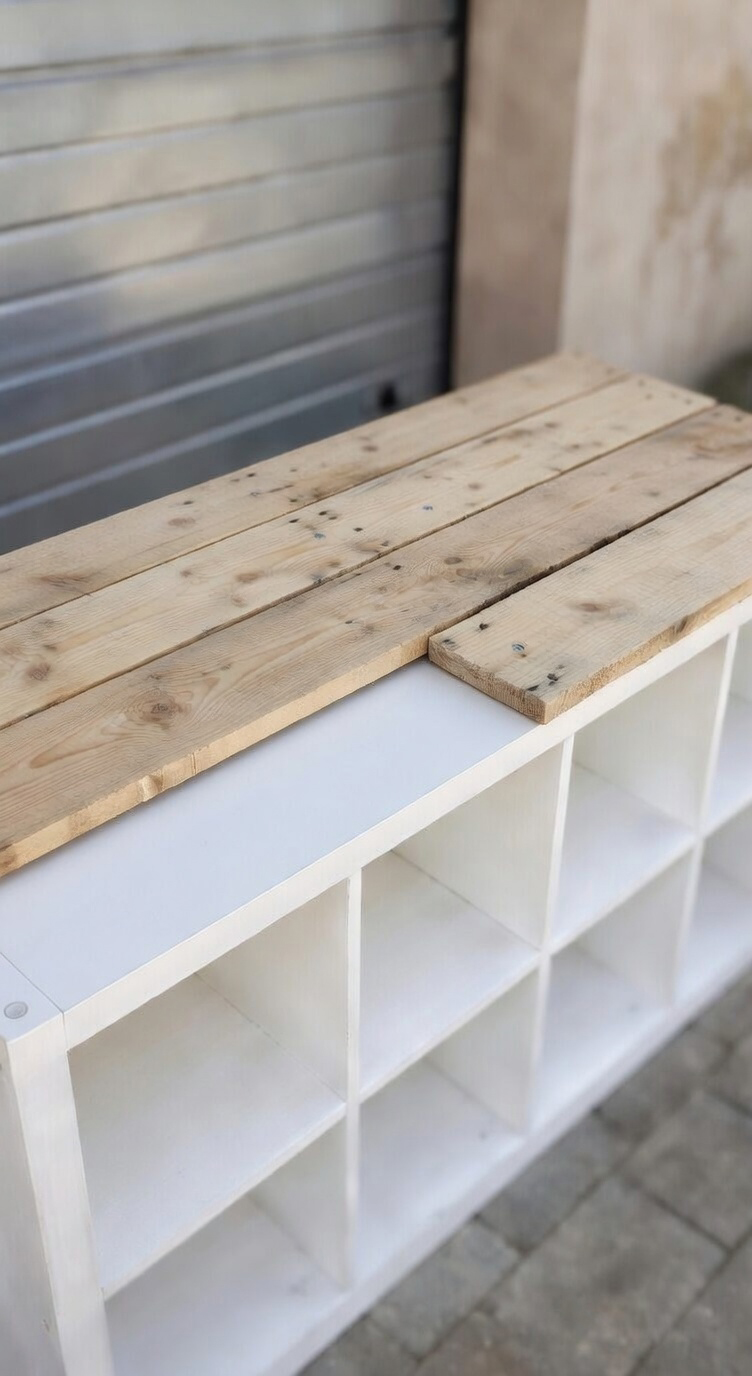 fissaggio pallet su mobile kallax IKEA