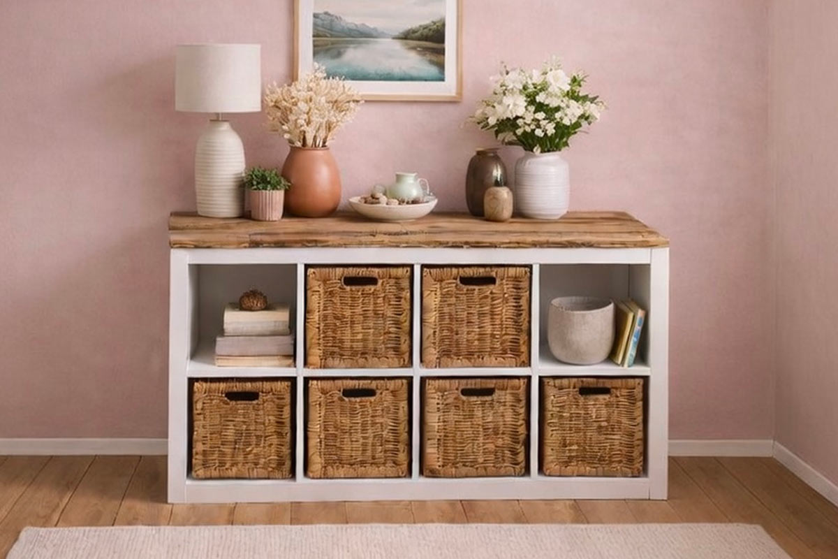 Kallax IKEA fai da te pallet: idea semplice per un mobile più elegante