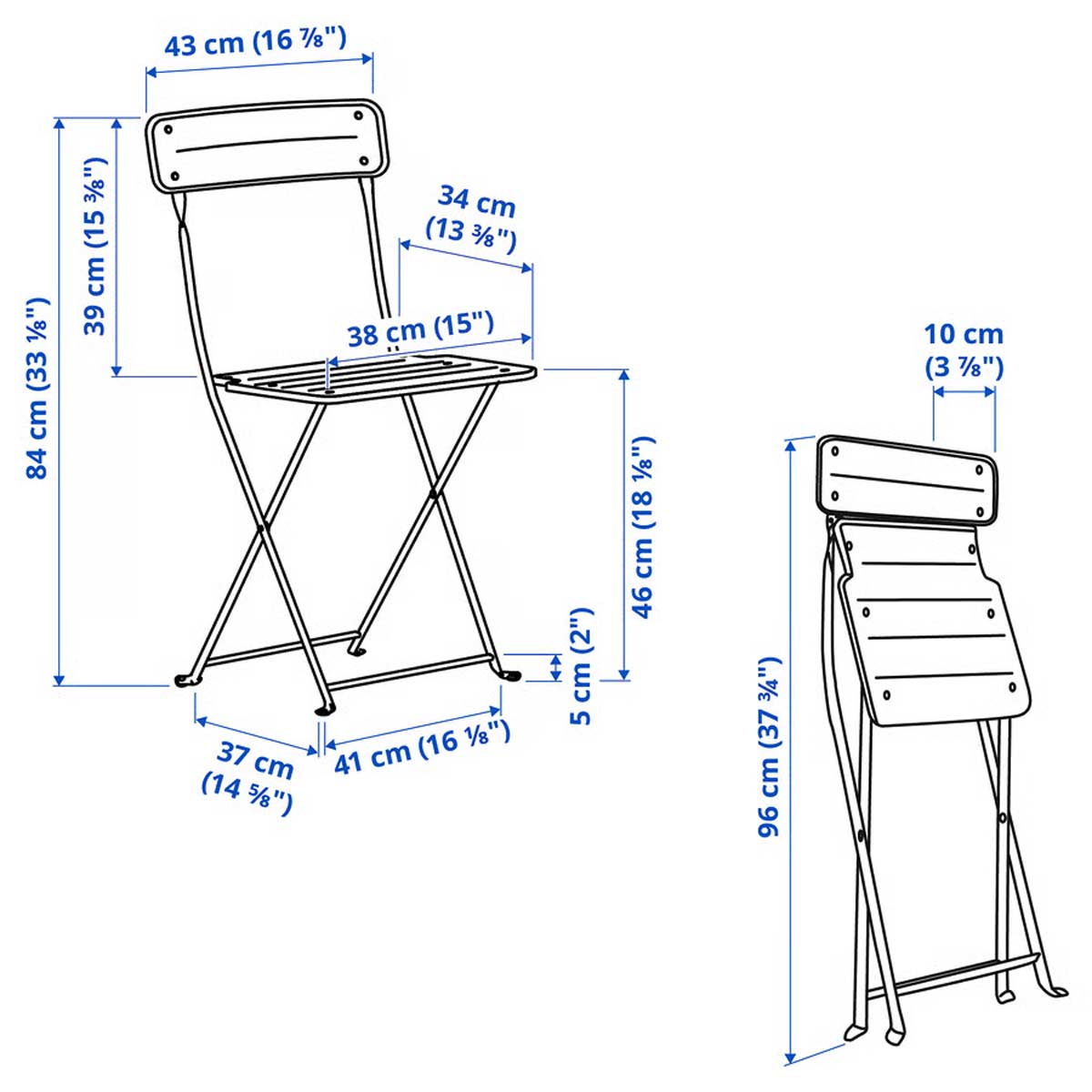 set SUNDSÖ di IKEA misura sedie