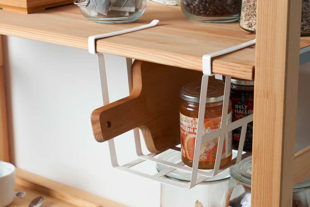 Cestino IKEA PÅLYCKE bianco da appendere sotto un ripiano