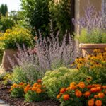 Aiuola estiva con fiori resistenti piantati a luglio per fine estate