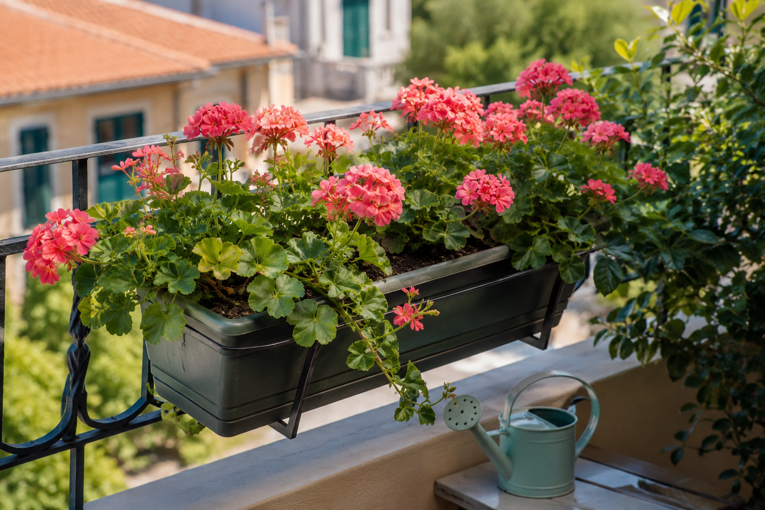Geranio sul balcone a luglio