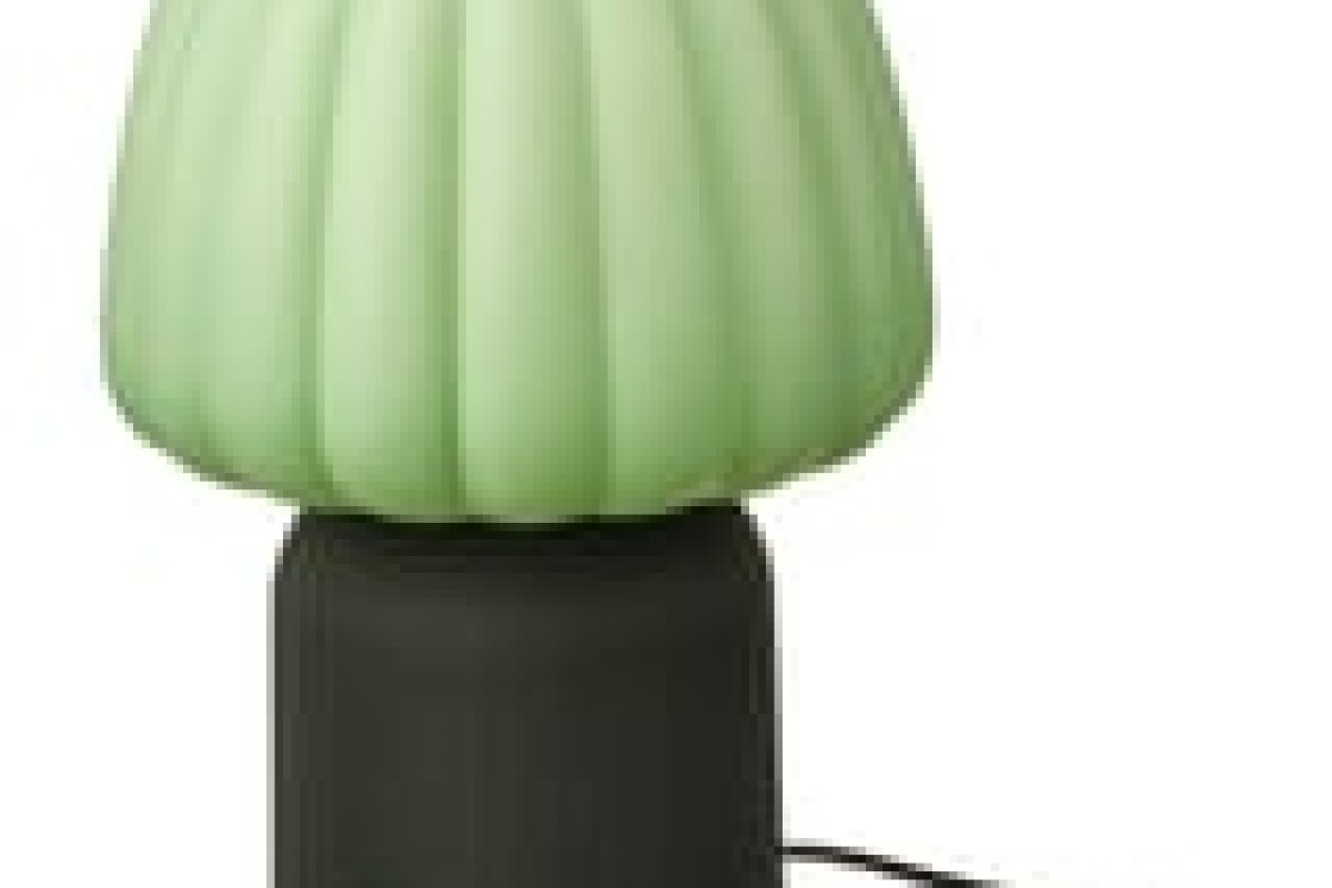 Lampada IKEA KULGLASS verde scuro con paralume in vetro e base audio