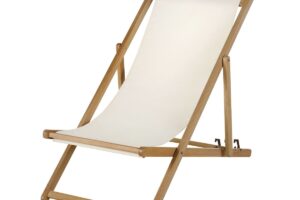 Sdraio Maisons du Monde PANAMA in legno di eucalipto e tela écru