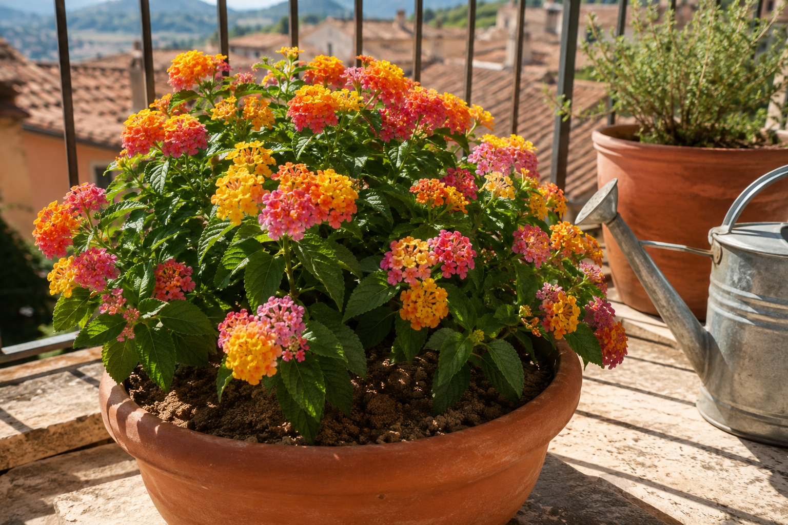 Lantana in vaso a Luglio