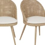 Sedie MELIO Maisons du Monde in resina effetto rattan con cuscini écru